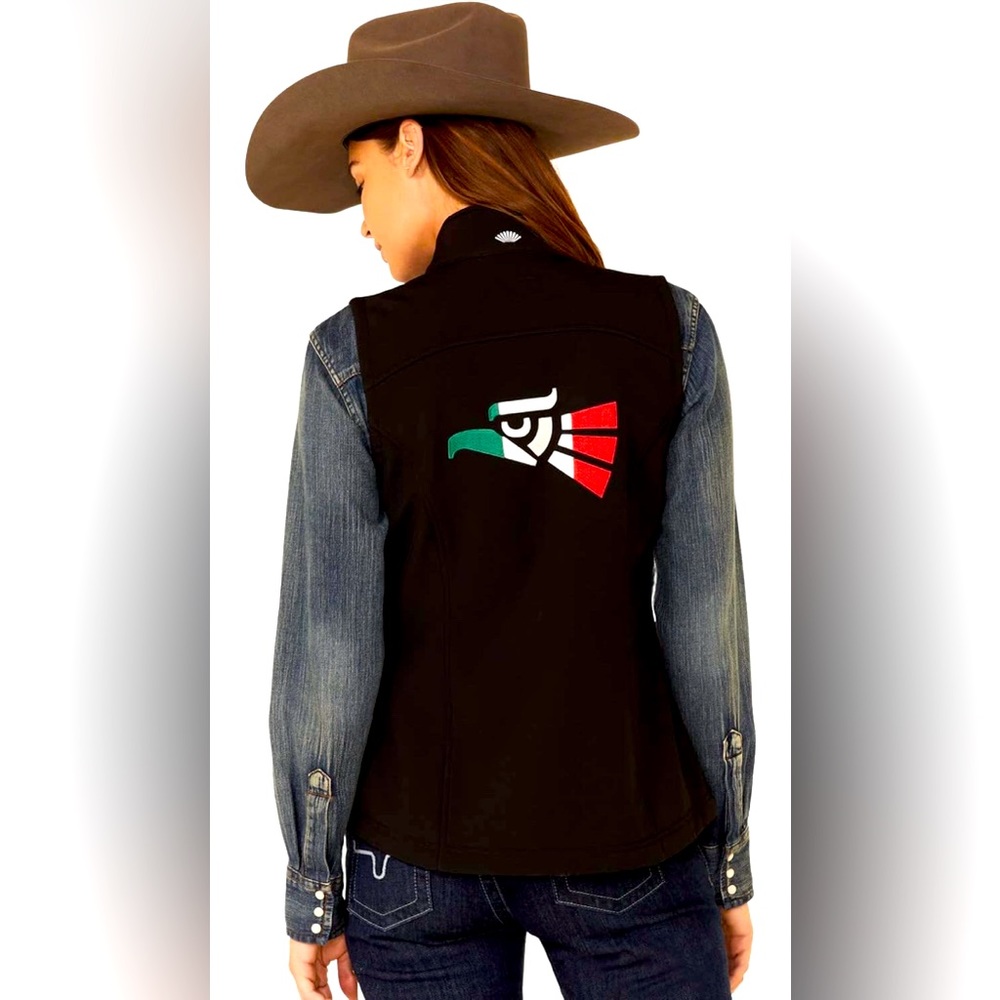 NWT Shyanne Women's Mexico Eagle Embroidered Vest X-Small